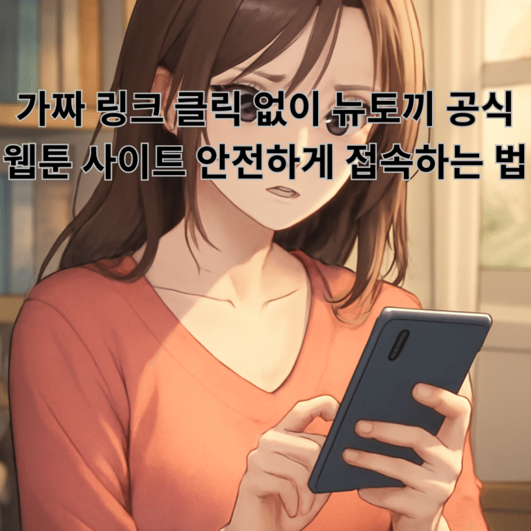 가짜 링크 클릭 없이 뉴토끼 공식 웹툰 사이트 안전하게 접속하는 법